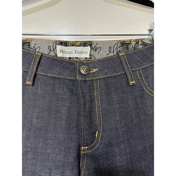 Mychael Darwin Premium Denim Custom Flared Jeans Low Rise Size 8 New w/o Tags - Picture 3 of 12